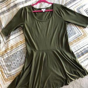 LuLaRoe Army Green Nicole Dress XL